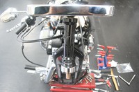 collar on top tree, fully seated in 7 1/4" Harley steering head